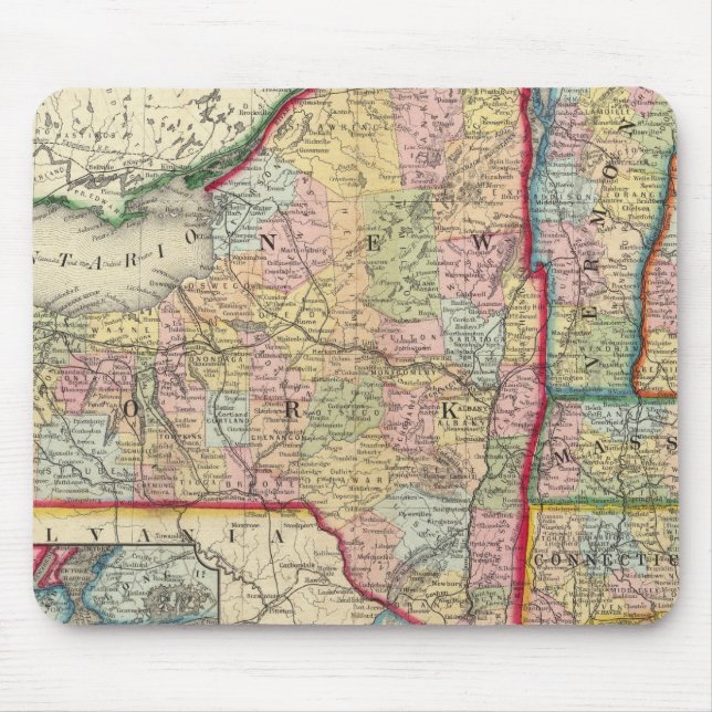 Tapis De Souris Carte Des États De New York (Devant)