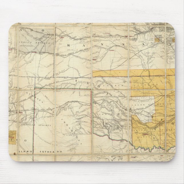 Tapis De Souris Carte Des États Du Kansas Et Du Texas (Devant)