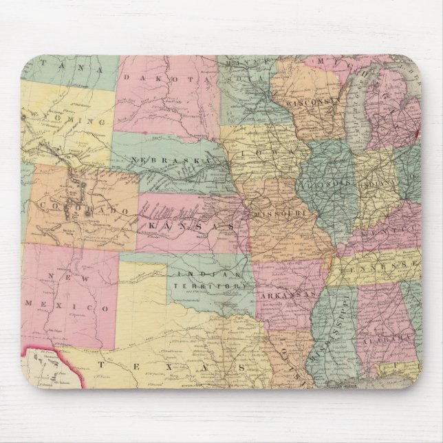 Tapis De Souris Carte des États-Unis et des territoires (Devant)