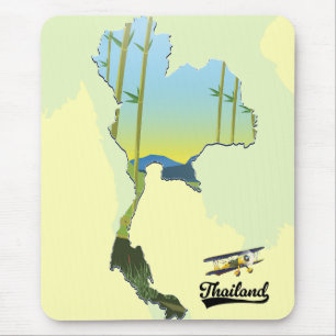 Tapis De Souris Carte des voyages en Thaïlande