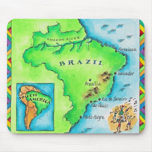 Tapis De Souris Carte du Brésil (Devant)