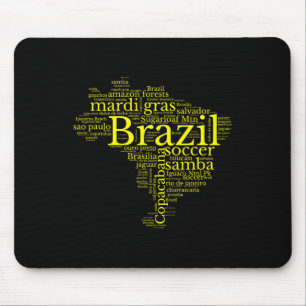 Tapis De Souris Carte du Brésil Football Brésilien Copacana Brasil