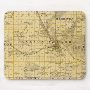 Tapis De Souris Carte du comté de Benton, État de l'Iowa