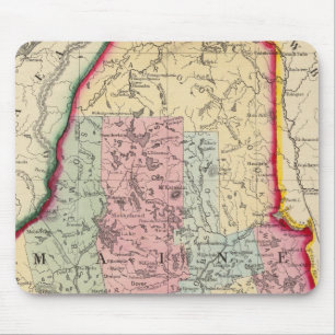 Tapis De Souris Carte Du Comté De L'État Du Maine