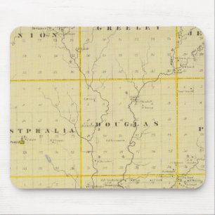 Tapis De Souris Carte du comté de Monona, État de l'Iowa