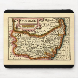 Tapis De Souris Carte du comté de Suffolk