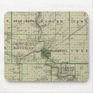 Tapis De Souris Carte du comté de Webster, État de l'Iowa