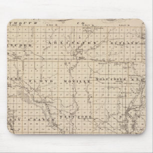 Tapis De Souris Carte du comté de Woodbury, État de l'Iowa