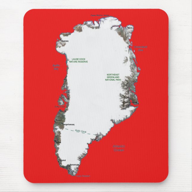 Tapis De Souris Carte du Groenland Mousepad (Devant)