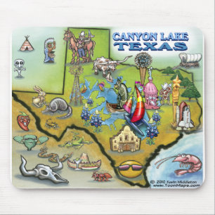 Tapis De Souris Carte du lac Canyon TEXAS