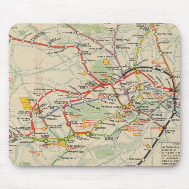 Tapis De Souris Carte du métro de Londres (Devant)