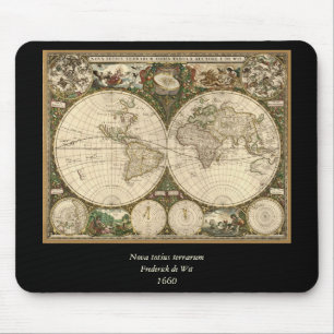 Tapis De Souris Carte du monde 1660 par Frederick de Wit