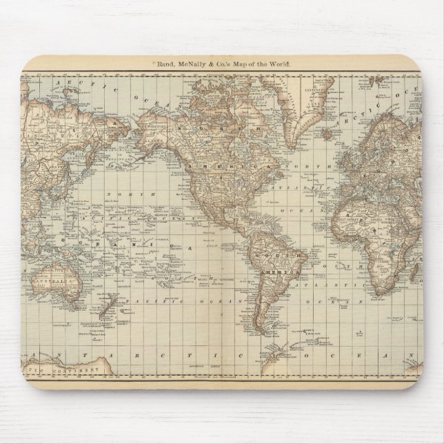 Tapis De Souris Carte du monde 2 (Devant)