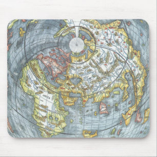 Tapis De Souris Carte du monde antique en forme de cœur vintage Pe