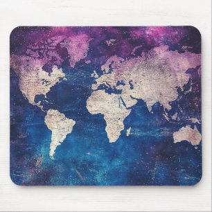 Tapis De Souris Carte du monde céleste vintage (4)