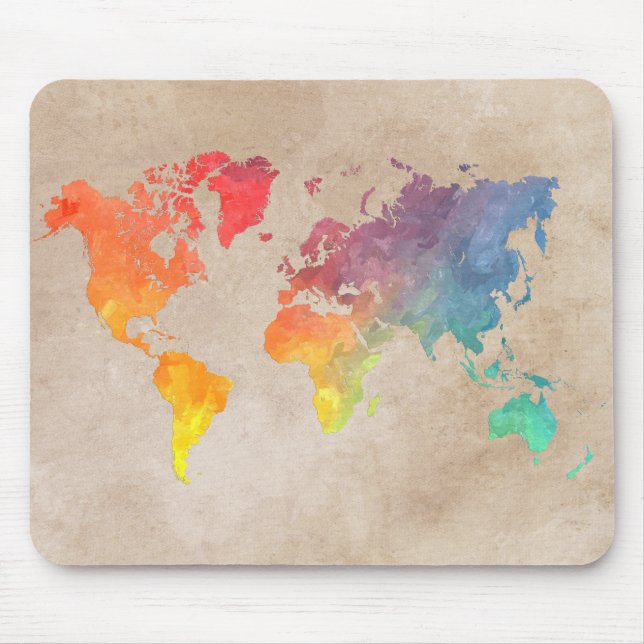 Tapis De Souris Carte du monde du pavé de souris (Devant)