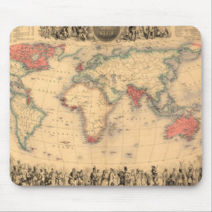 Tapis De Souris Carte du monde montrant l'Empire Britannique