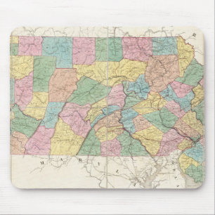 Tapis De Souris Carte du New Jersey et de la Pennsylvanie
