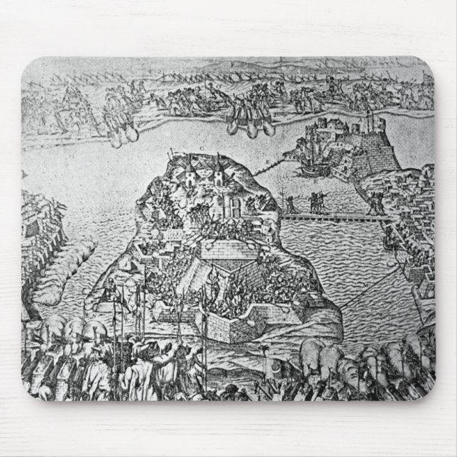 Tapis De Souris Carte du siège de Malte en 1565 (Devant)