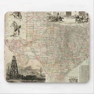 Tapis De Souris Carte du Texas avec des frontières du comté