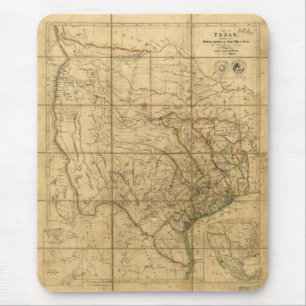 Tapis De Souris Carte du Texas par John Arrowsmith (1841)