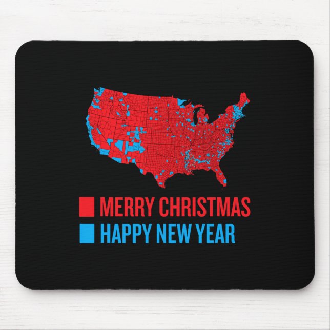 Tapis De Souris Carte électorale exacte Joyeux Noël Joyeux Nouvel  (Devant)