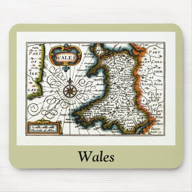 Tapis De Souris Carte et/ou drapeau du Pays de Galles (Devant)