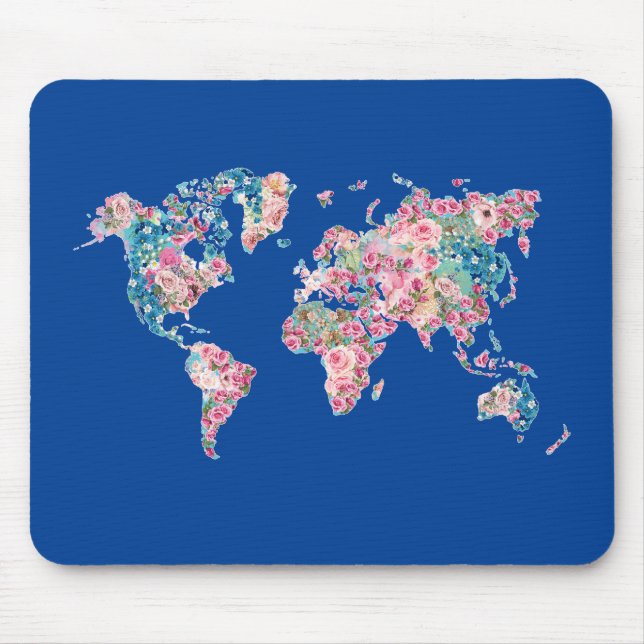 Tapis De Souris Carte Floral World (Devant)