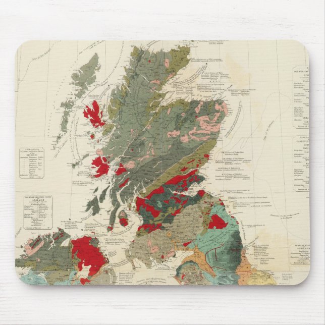 Tapis De Souris Carte géologique composite, paléontologique (Devant)