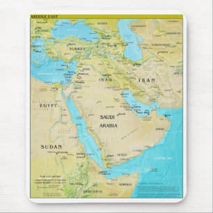 Tapis De Souris Carte géopolitique régionale du Moyen-Orient