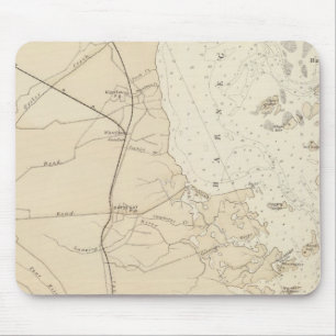 Tapis De Souris Carte graphique de la section côtière de la baie