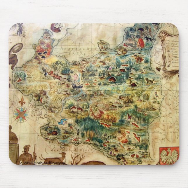 TAPIS DE SOURIS CARTE HISTORIQUE DE LA POLOGNE 1939 MOUSEPAD (Devant)