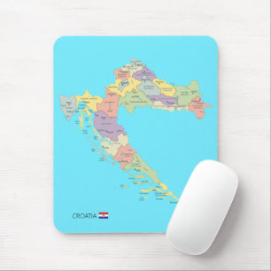 Tapis De Souris Carte isolée des régions de Croatie