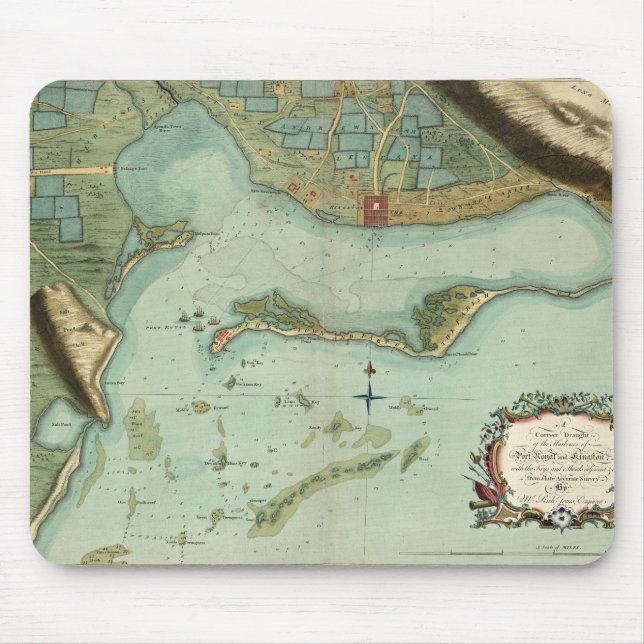Tapis De Souris CARTE : La JAMAÏQUE, 1756 (Devant)
