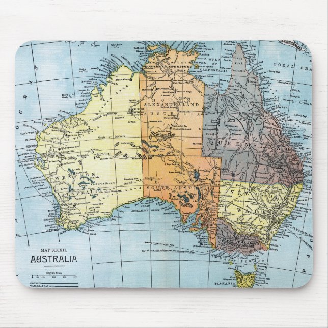 Tapis De Souris CARTE : L'AUSTRALIE, c1890 (Devant)