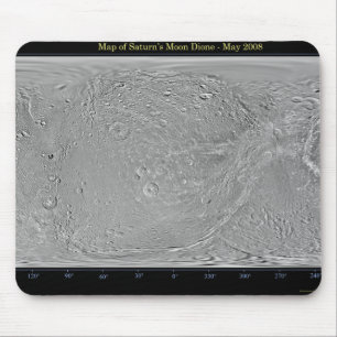 Tapis De Souris Carte mondiale de la lune de Saturne Dione