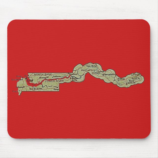 Tapis De Souris Carte Mousepad de la Gambie (Devant)