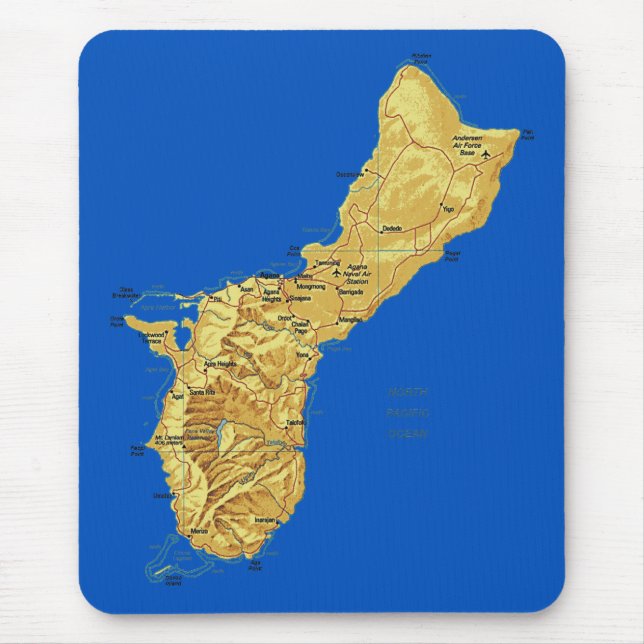 Tapis De Souris Carte Mousepad de la Guam (Devant)