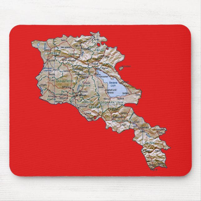 Tapis De Souris Carte Mousepad de l'Arménie (Devant)