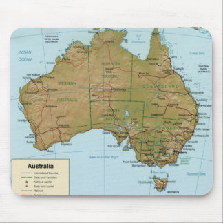 Tapis De Souris Carte Mousepad de l'Australie
