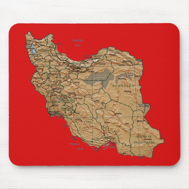 Tapis De Souris Carte Mousepad de l'Iran (Devant)