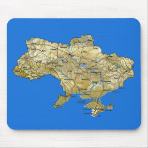 Tapis De Souris Carte Mousepad de l'Ukraine
