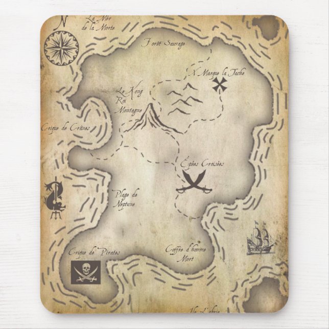 Tapis De Souris Carte Mousepad de pirate (Devant)