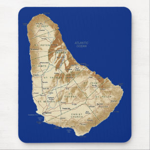Tapis De Souris Carte Mousepad des Barbade