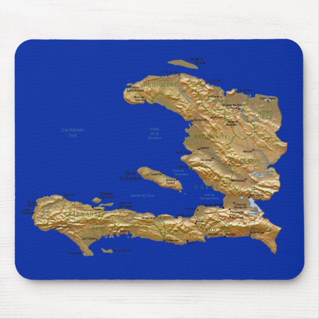 Tapis De Souris Carte Mousepad du Haïti (Devant)