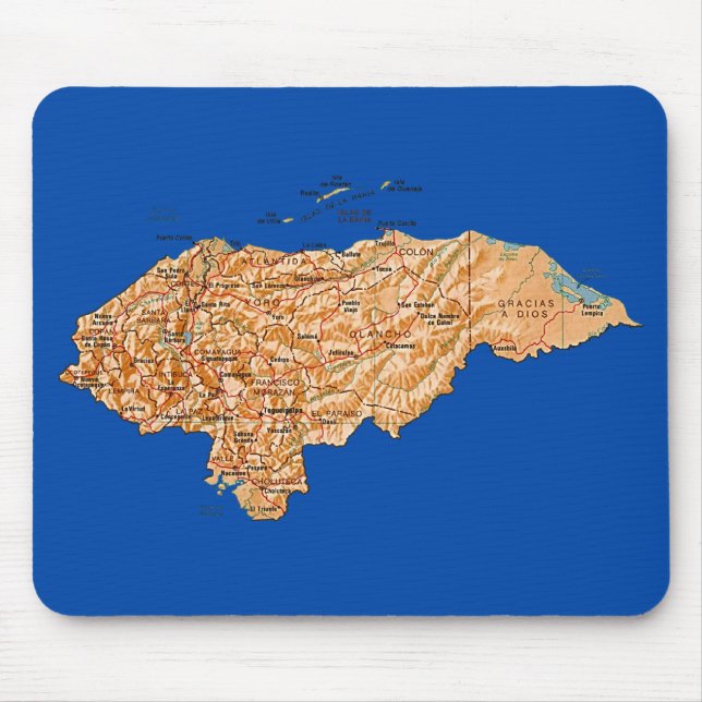 Tapis De Souris Carte Mousepad du Honduras (Devant)