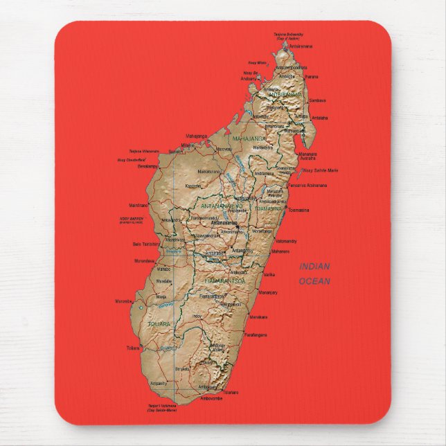 Tapis De Souris Carte Mousepad du Madagascar (Devant)
