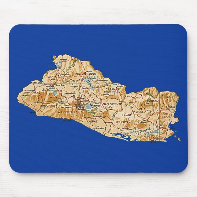 Tapis De Souris Carte Mousepad du Salvador (Devant)