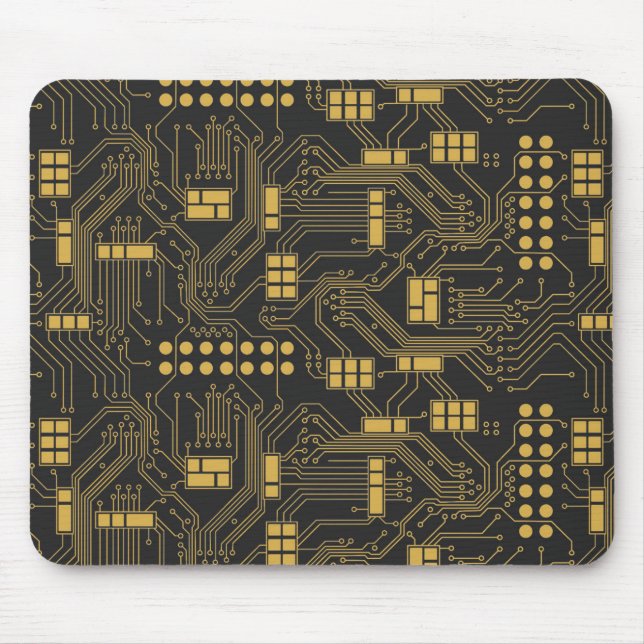 Tapis De Souris Carte - noir et or (Devant)