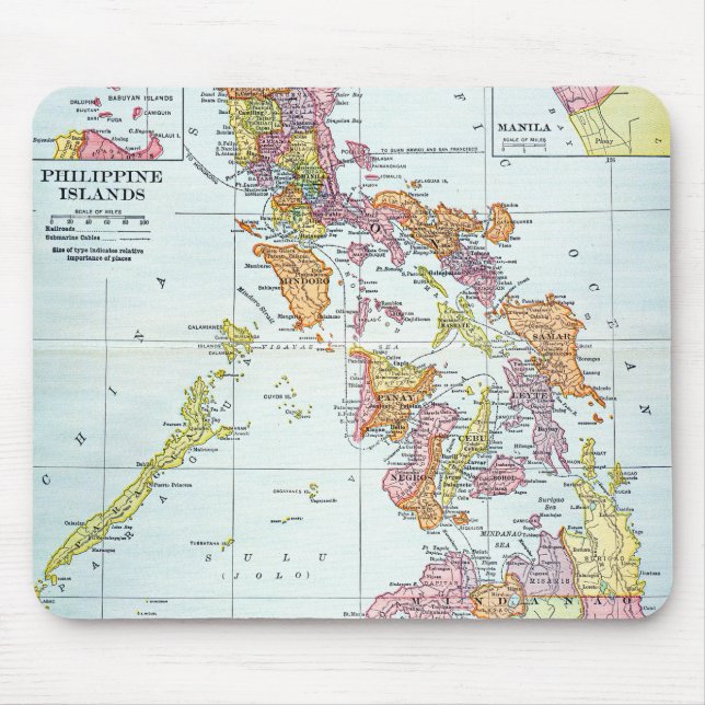 TAPIS DE SOURIS CARTE : PHILIPPINES, 1905 (Devant)